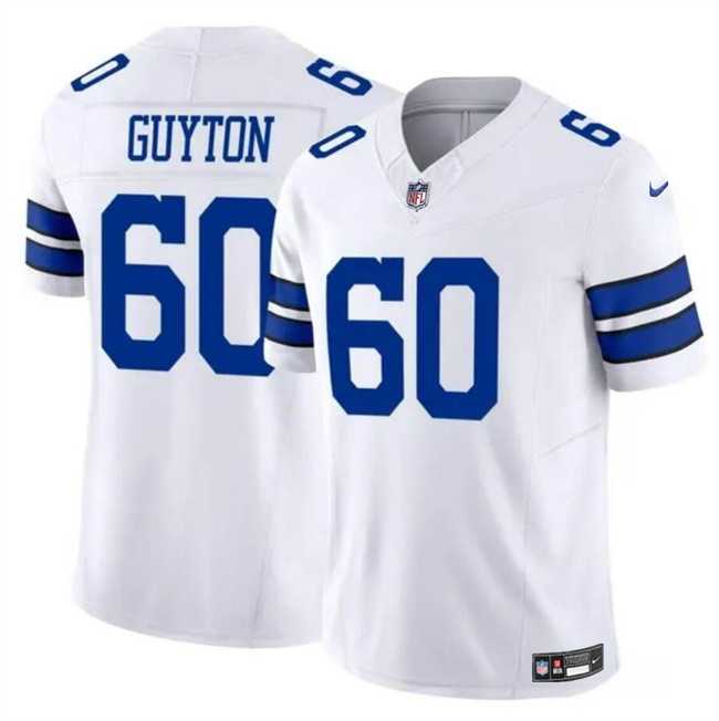 Men & Women & Youth Dallas Cowboys #60 Tyler Guyton White 2024 F.U.S.E Draft Vapor Untouchable Limited Stitched Jersey